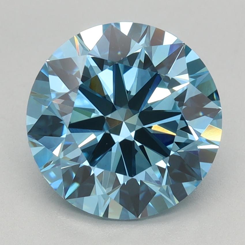 2.03 Ct. Fancy Vivid Blue Round Lab Grown Diamond