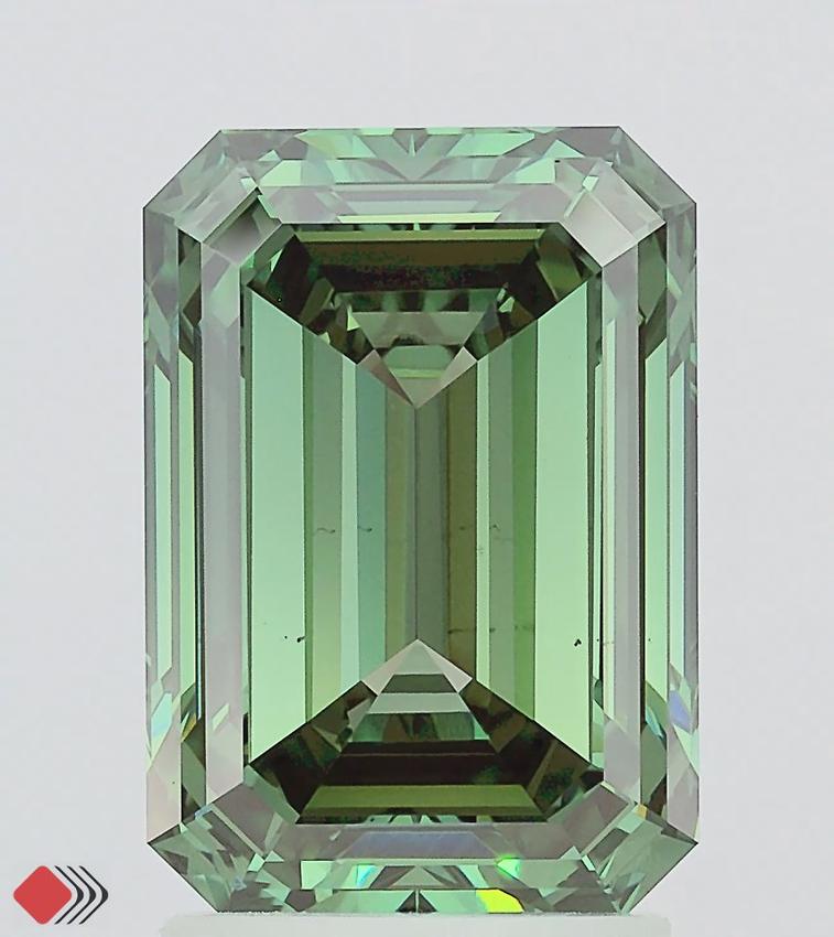 2.92 Ct. Fancy Vivid Green Emerald Lab Grown Diamond