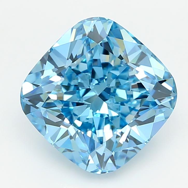 5.1 Ct. Fancy Vivid  Blue Cushion Lab Grown Diamond