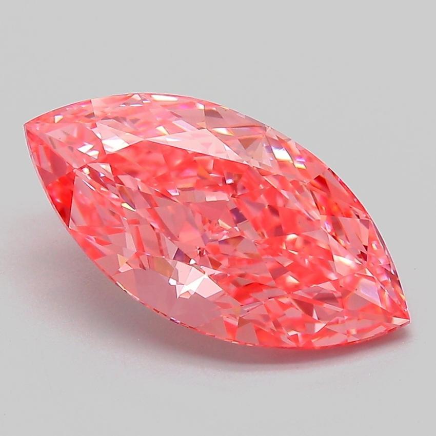 3.24 Ct. Fancy Vivid Pink Marquise Lab Grown Diamond