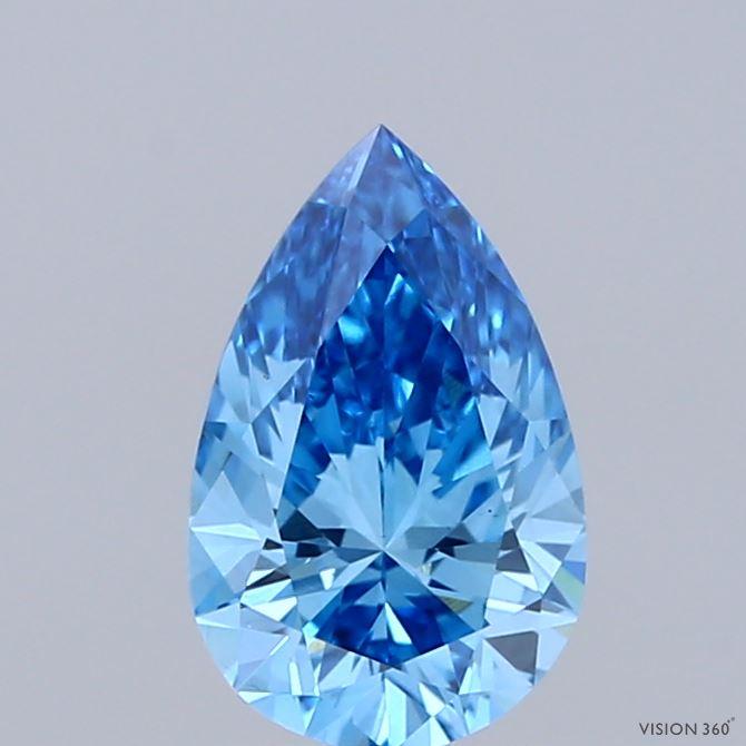 1.02 Ct. Fancy Vivid  Blue Pear Lab Grown Diamond