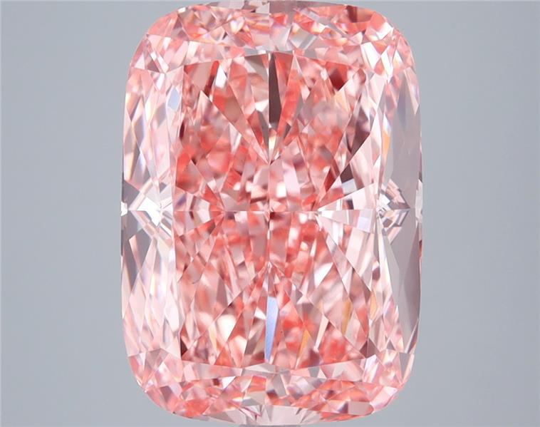 6.01 Ct. Fancy Vivid Pink Cushion Lab Grown Diamond