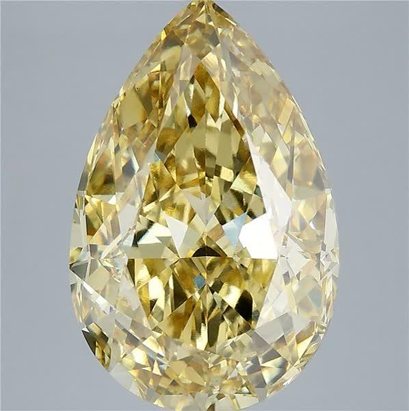 8.04 Ct. Fancy Intense Yellow Pear Lab Grown Diamond