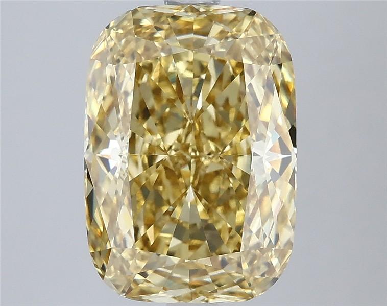 4.05 Ct. Fancy Intense Yellow Cushion Lab Grown Diamond