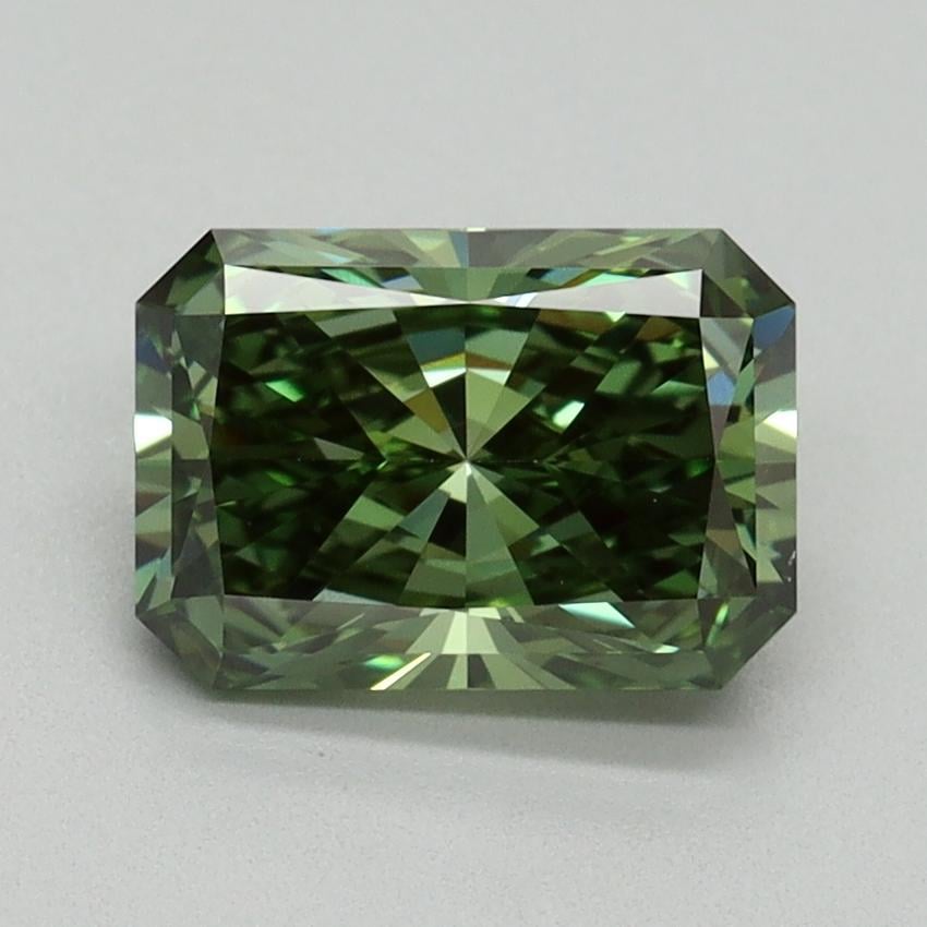 1.62 Ct. Fancy Vivid Pacific Green Radiant Lab Grown Diamond