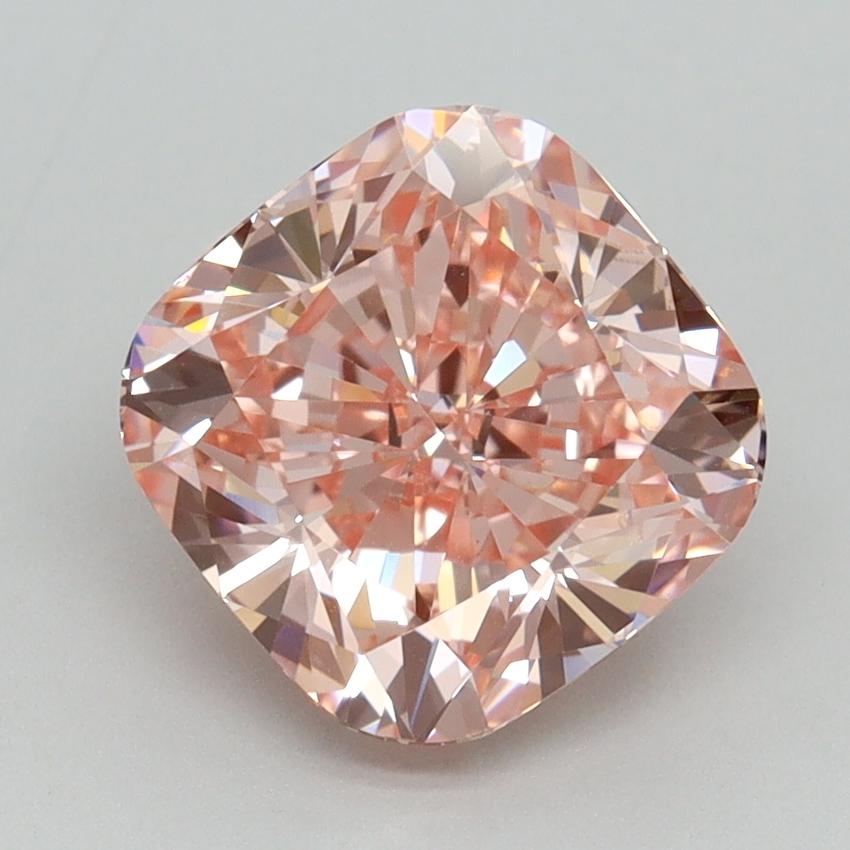 3.01 Ct. Fancy Vivid Pink Cushion Lab Grown Diamond