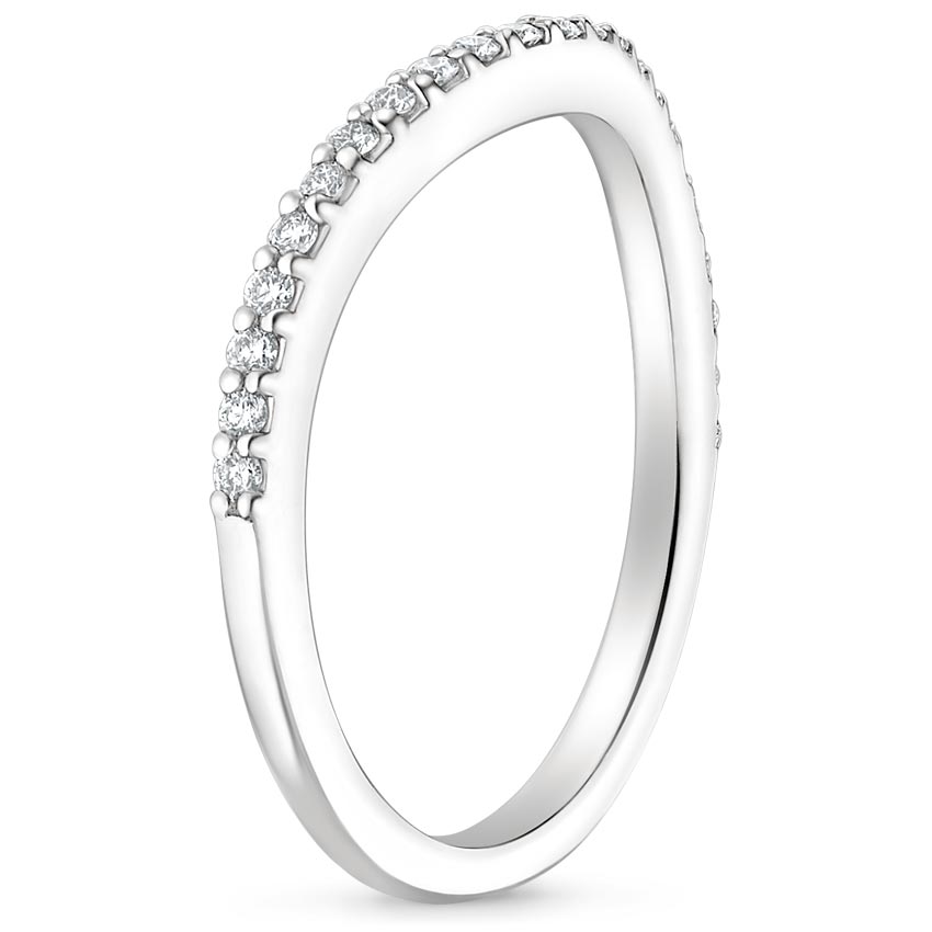 Platinum Curved Diamond Ring (1/6 ct. tw.), large side view