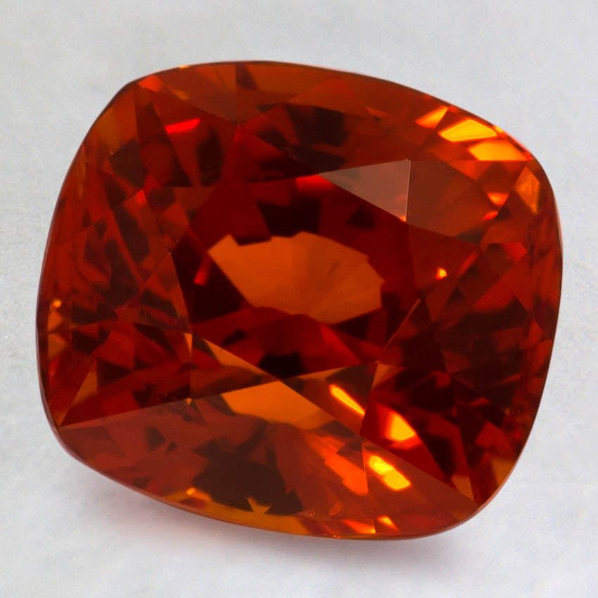9x8mm Super Premium Orange Cushion Sapphire
