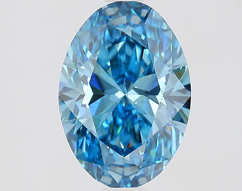 1.59 Ct. Fancy Vivid Blue Oval Lab Grown Diamond
