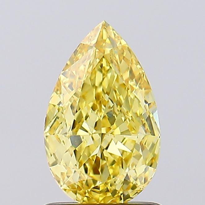 1.30 Ct. Fancy Vivid Yellow Pear Lab Grown Diamond