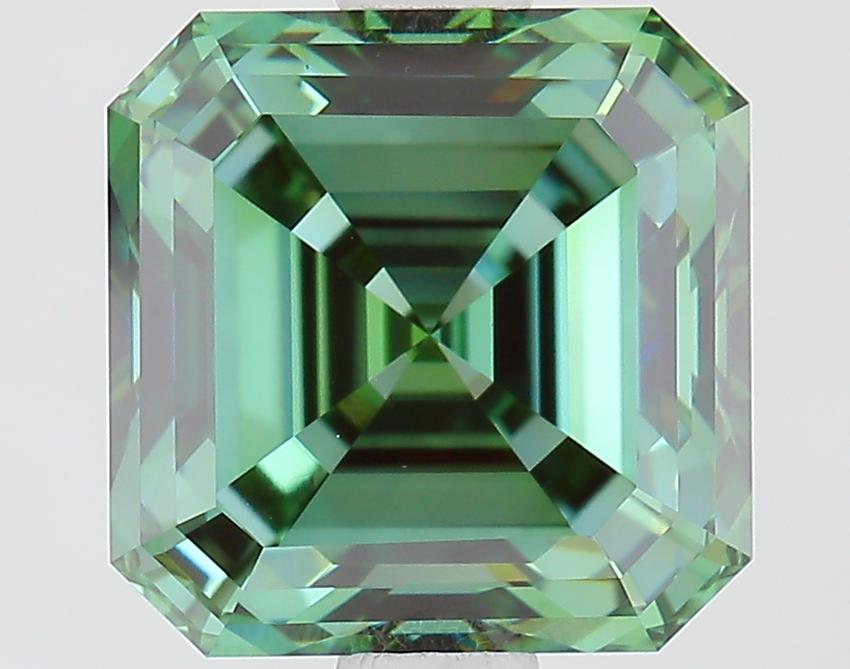 2.09 Ct. Fancy Vivid Green Asscher Lab Grown Diamond
