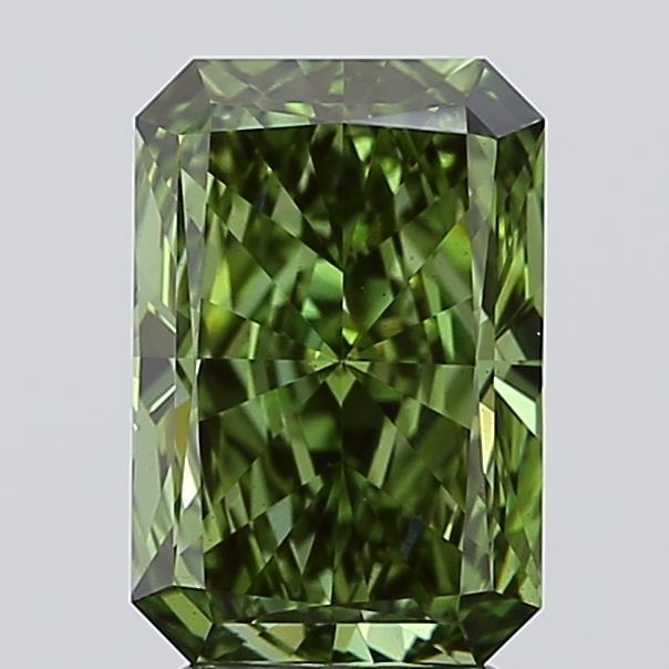 3.08 Ct. Fancy Vivid Green Radiant Lab Grown Diamond