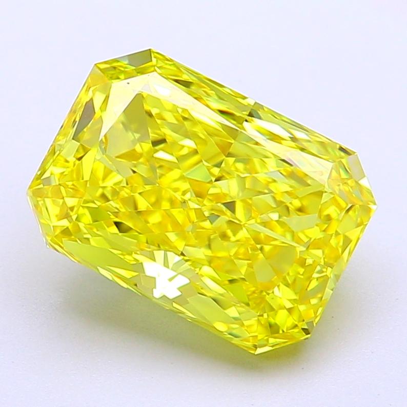 4.02 Ct. Fancy Vivid  Yellow Radiant Lab Grown Diamond