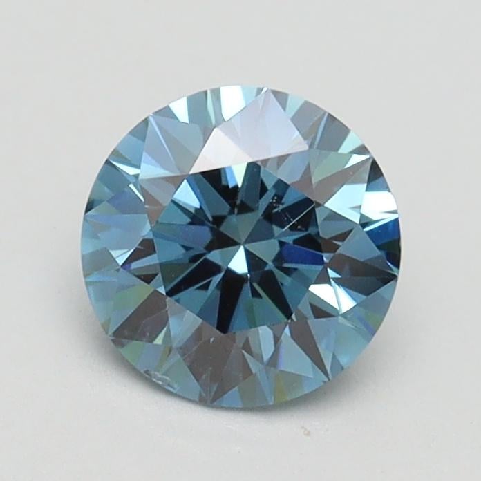0.90 Ct. Fancy Vivid Blue Round Lab Grown Diamond