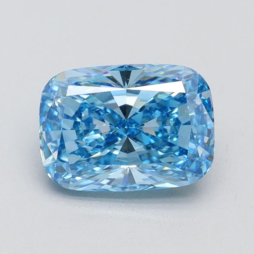 1.79 Ct. Fancy Vivid Blue Cushion Lab Grown Diamond