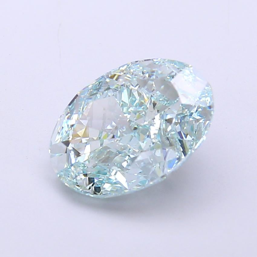 3.64 Ct. Fancy Intense  Green Oval Lab Grown Diamond