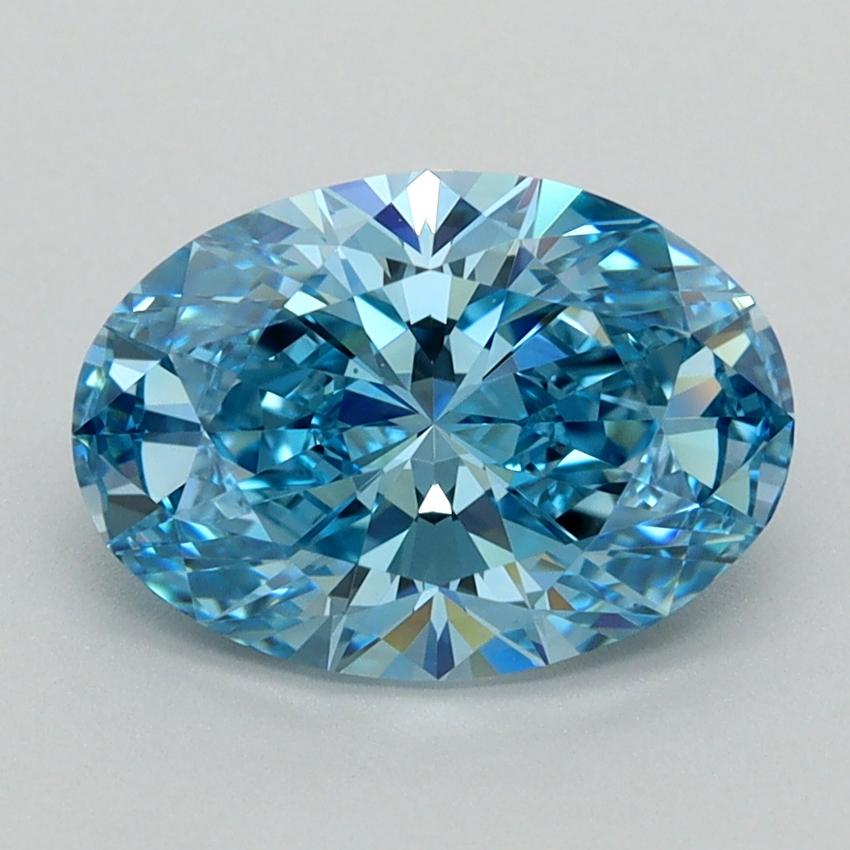2.00 Ct. Fancy Vivid  Blue Oval Lab Grown Diamond