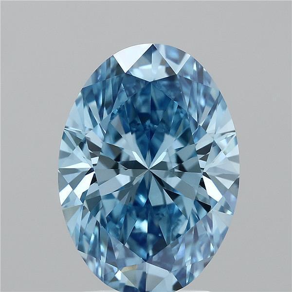2.86 Ct. Fancy Vivid  Blue Oval Lab Grown Diamond