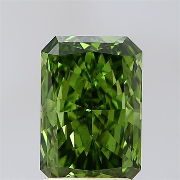 1.83 Ct. Fancy Vivid  Green Radiant Lab Grown Diamond