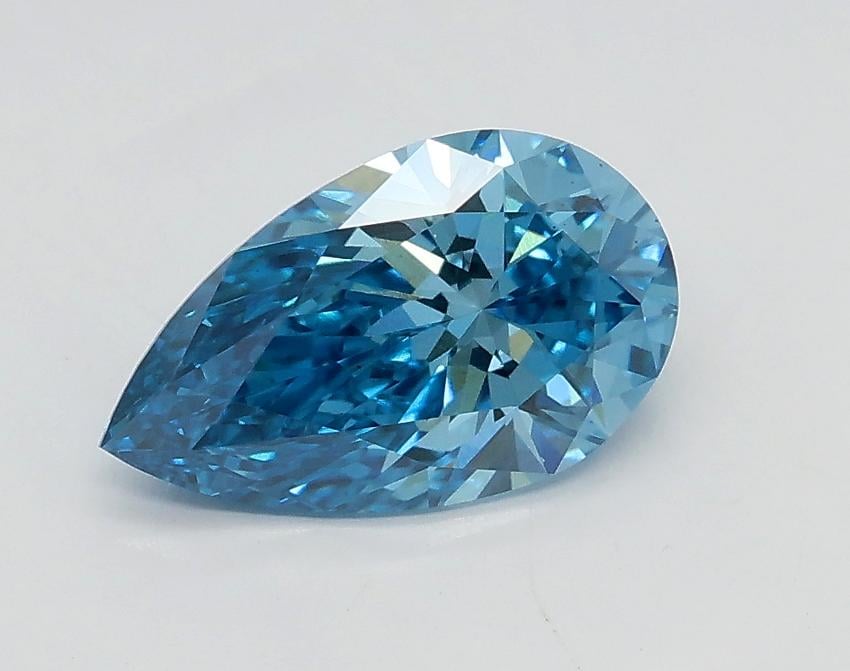 1.01 Ct. Fancy Vivid Blue Pear Lab Grown Diamond