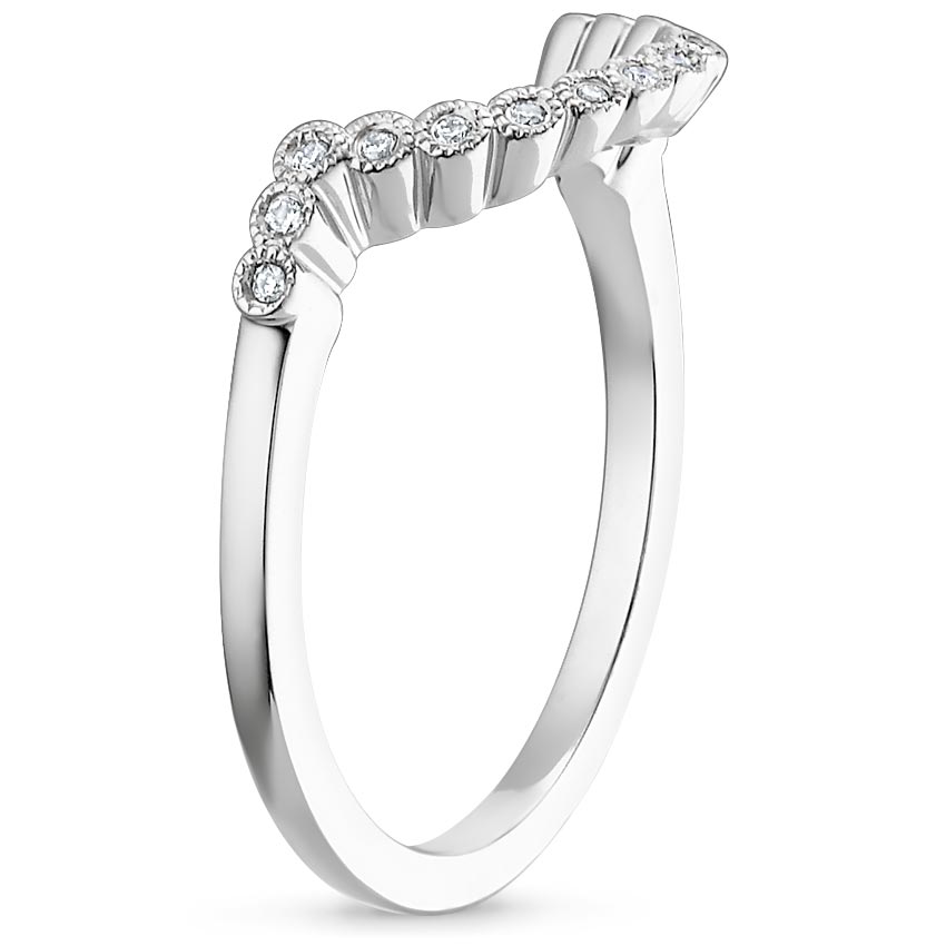 18K White Gold Alvadora Contoured Diamond Ring, large side view