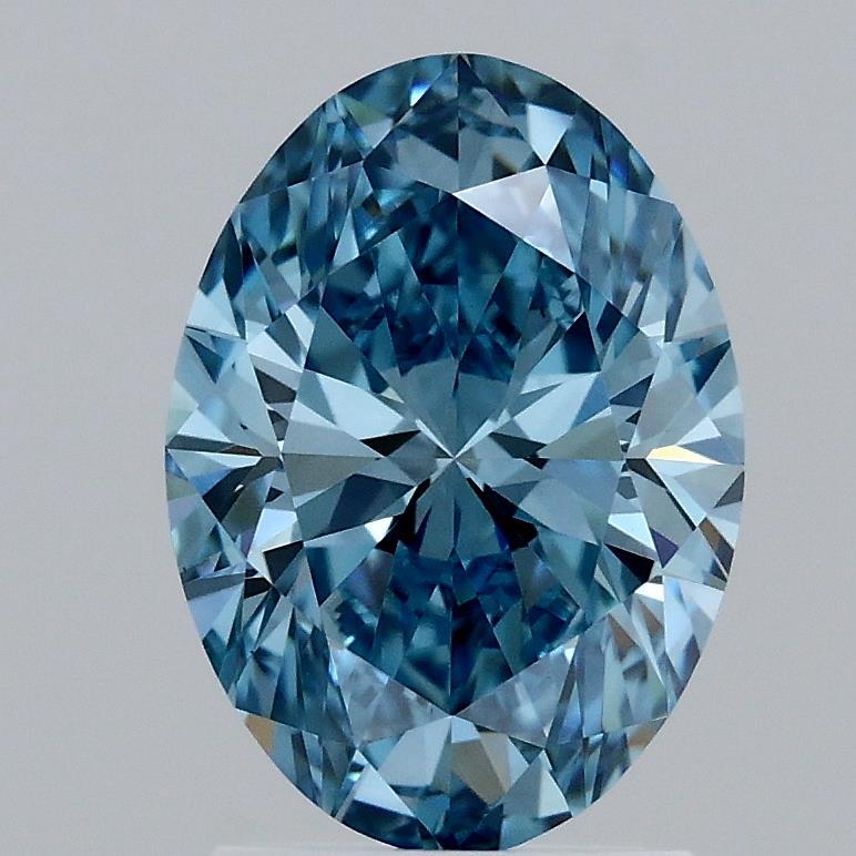 2.02 Ct. Fancy Vivid Blue Oval Lab Grown Diamond