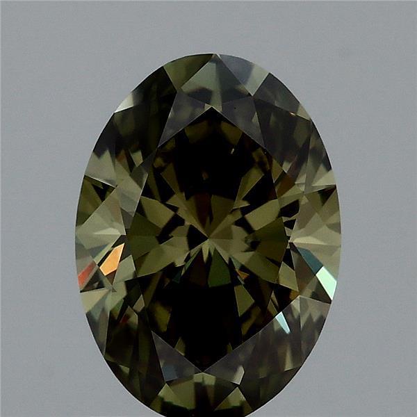 1.51 Ct. Fancy Vivid Green Oval Lab Grown Diamond