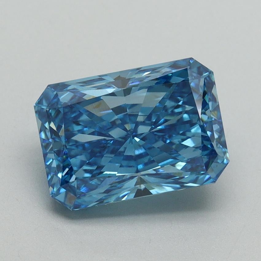 3.15 Ct. Fancy Vivid Blue Radiant Lab Grown Diamond