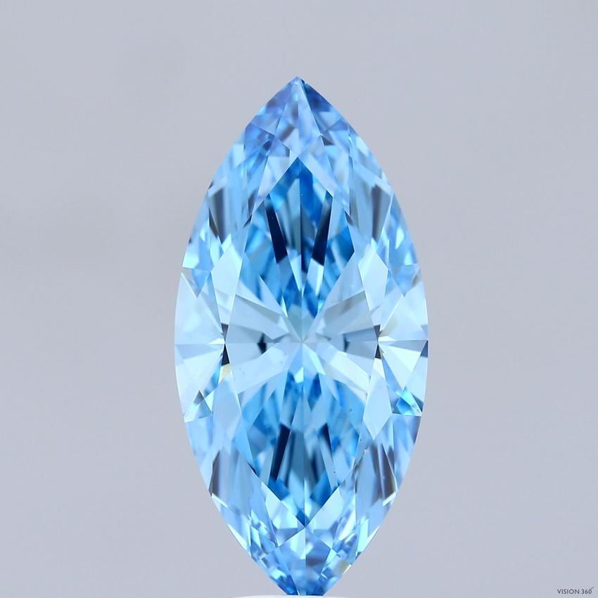 5.12 Ct. Fancy Vivid Blue Marquise Lab Grown Diamond