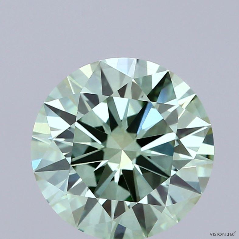 3.00 Ct. Fancy Vivid Green Round Lab Grown Diamond