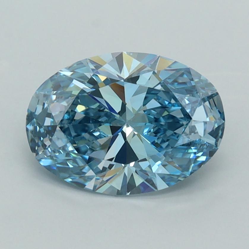 1.62 Ct. Fancy Vivid  Blue Oval Lab Grown Diamond