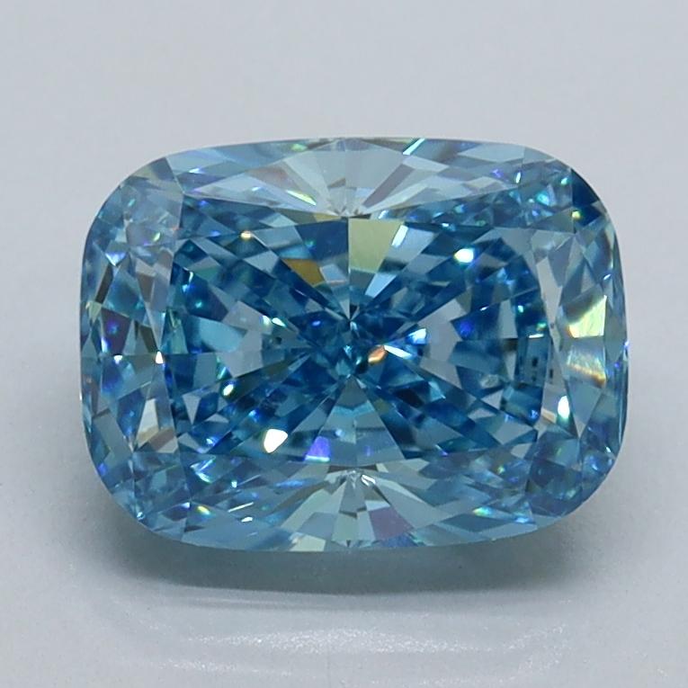 1.75 Ct. Fancy Vivid Blue Cushion Lab Grown Diamond