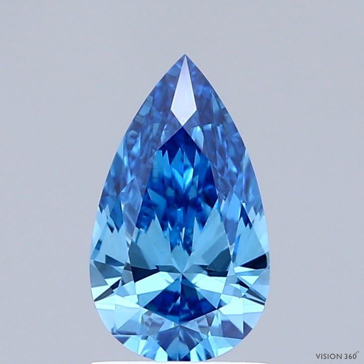 0.94 Ct. Fancy Vivid  Blue Pear Lab Grown Diamond