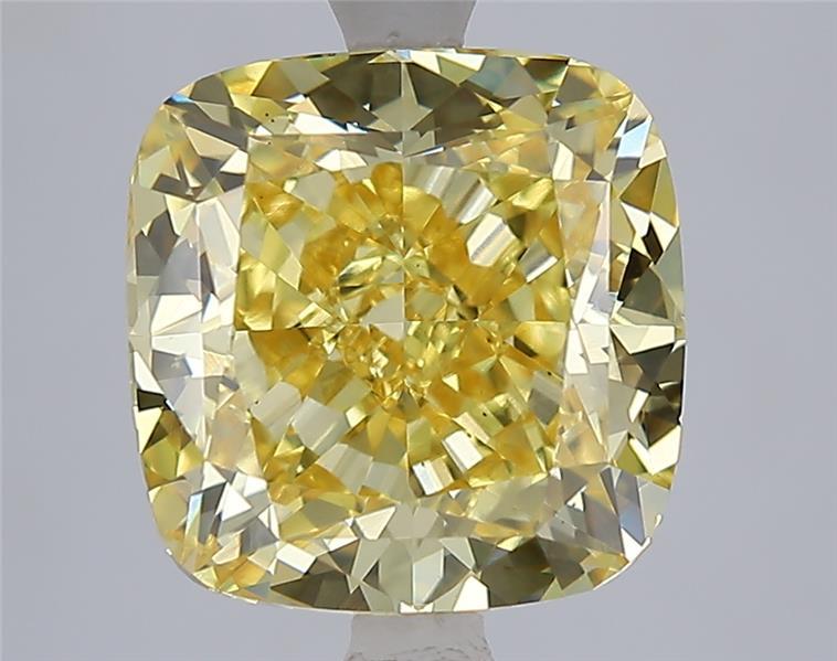5.03 Ct. Fancy Intense Yellow Cushion Lab Grown Diamond