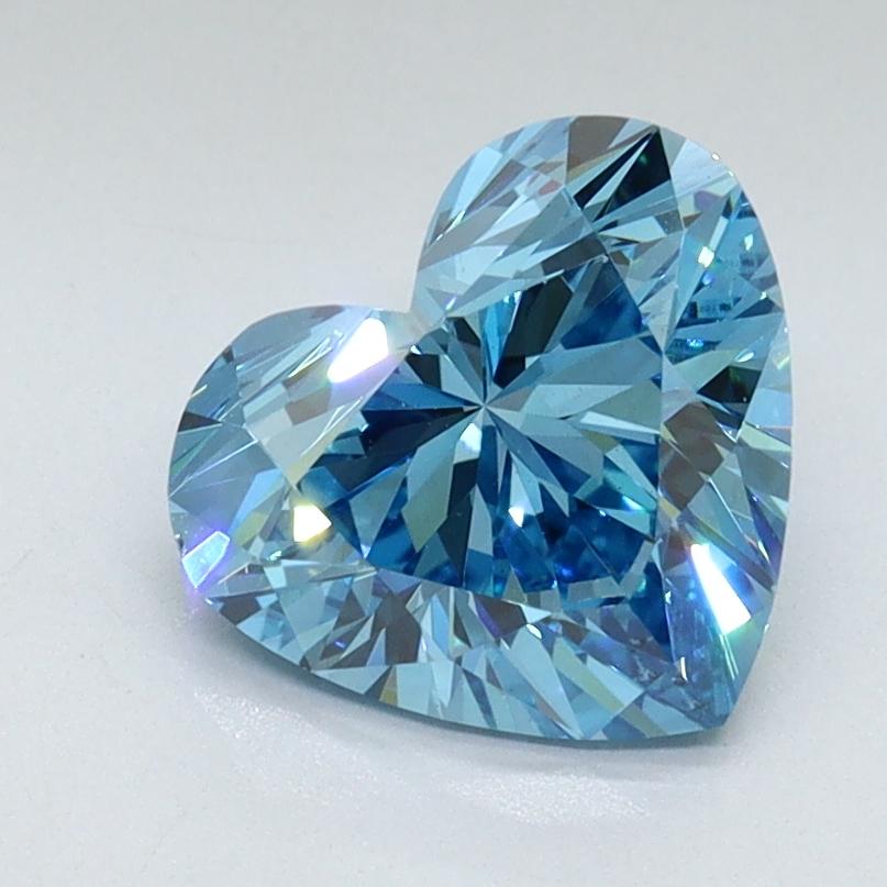 1.73 Ct. Fancy Vivid Malibu Blue Heart Lab Grown Diamond