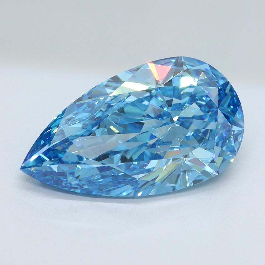 5.30 Ct. Fancy Vivid Malibu Blue Pear Lab Grown Diamond