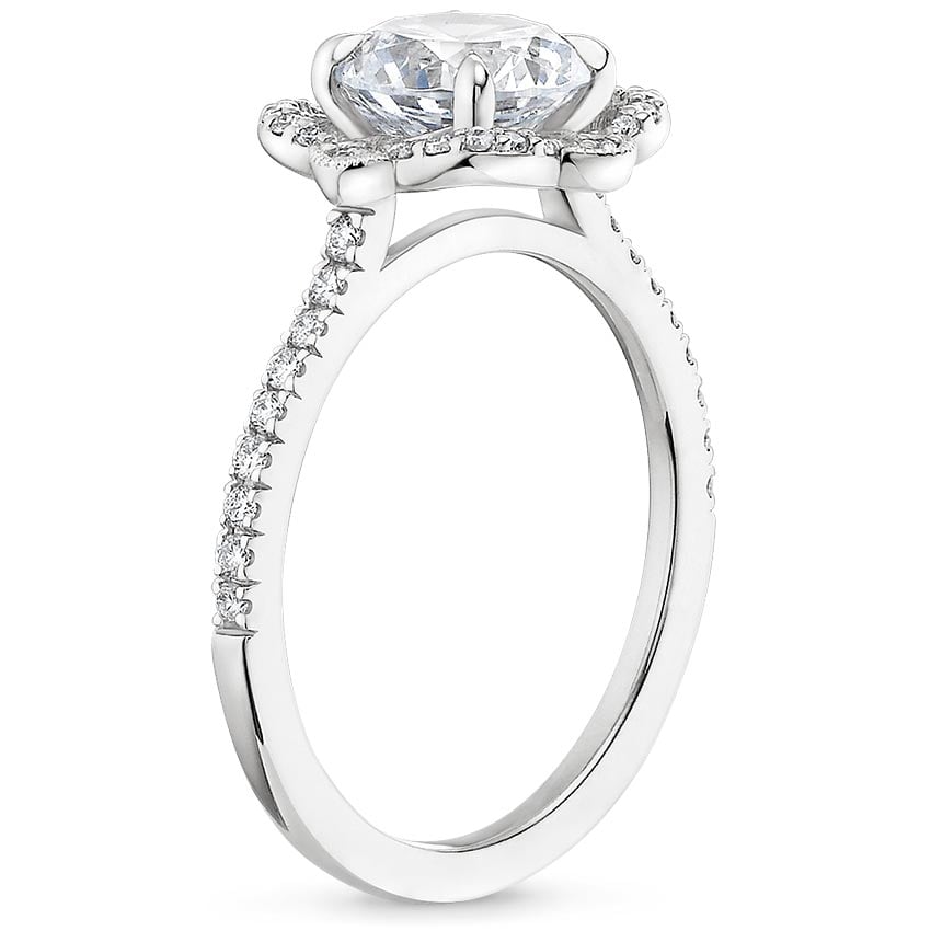 18K White Gold Reina Diamond Ring, large side view