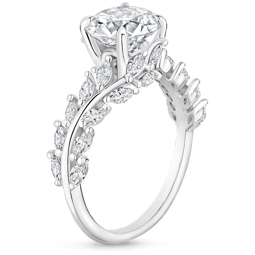 18K White Gold Winding Ivy Diamond Ring (3/4 ct. tw.), large side view