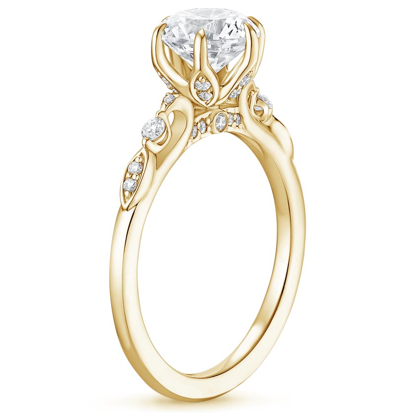 18K Yellow Gold Rochelle Diamond Ring, large side view