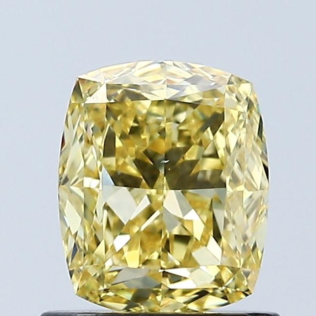 1.03 Ct. Fancy Vivid Yellow Cushion Lab Grown Diamond