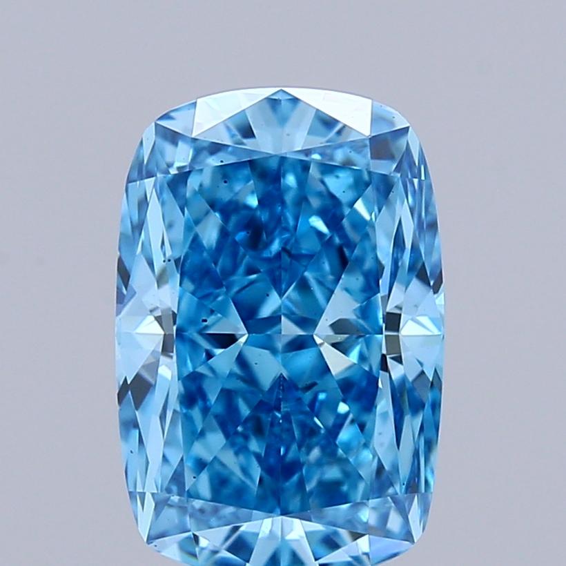 1.79 Ct. Fancy Vivid Blue Cushion Lab Grown Diamond