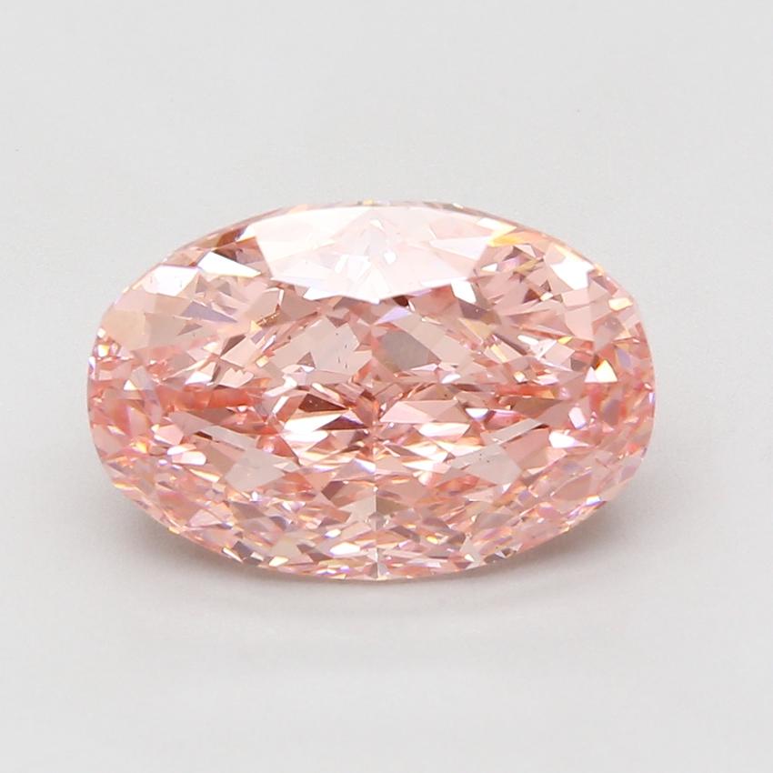 7.09 Ct. Fancy Vivid Pink Oval Lab Grown Diamond