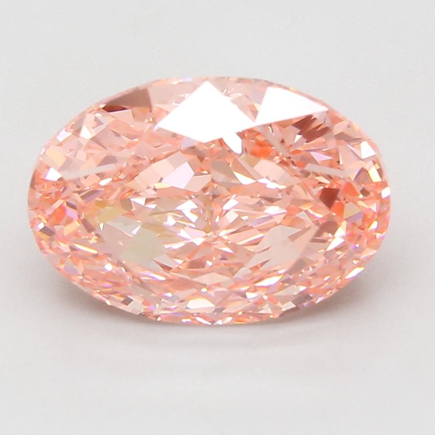 7.21 Ct. Fancy Vivid Pink Oval Lab Grown Diamond