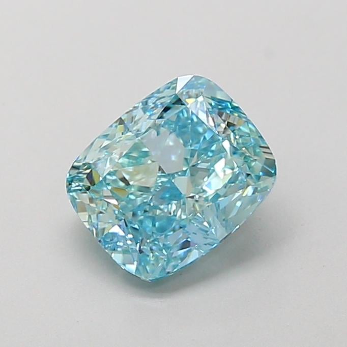1.55 Ct. Fancy Vivid  Green Cushion Lab Grown Diamond