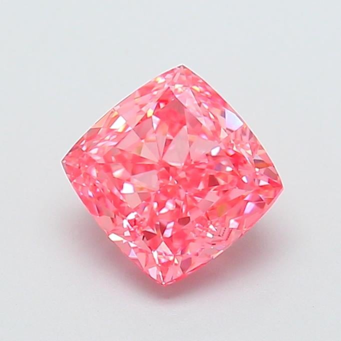 2.10 Ct. Fancy Vivid Pink Cushion Lab Grown Diamond