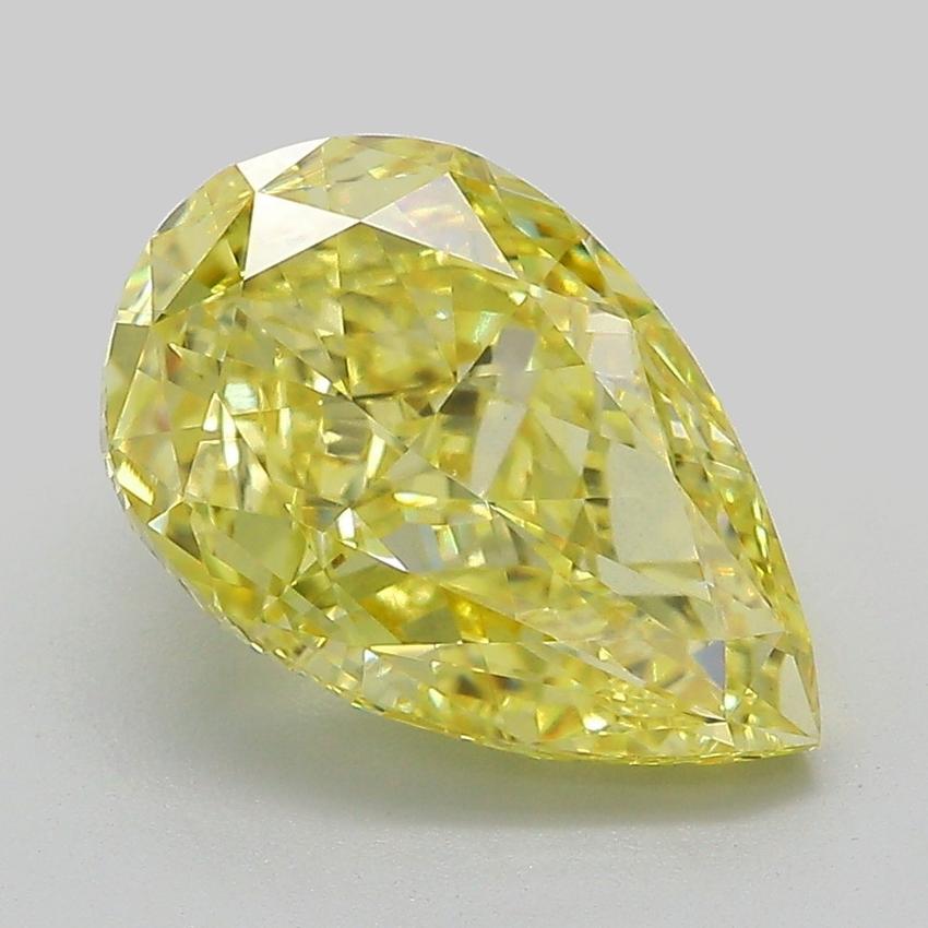 4.01 Ct. Fancy Vivid Yellow Pear Lab Grown Diamond