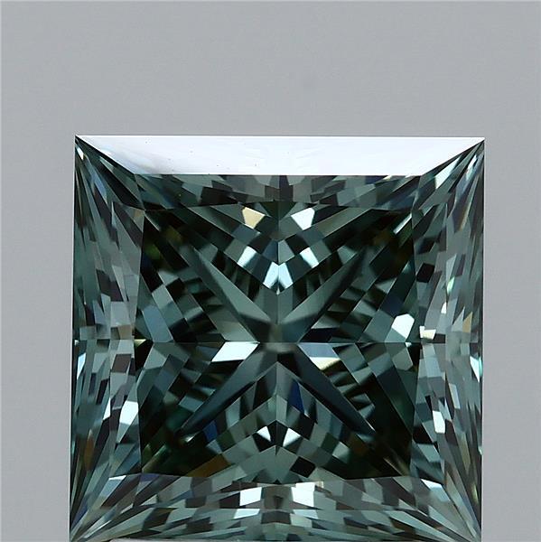 2.55 Ct. Fancy Vivid  Green Princess Lab Grown Diamond