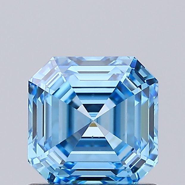 1.01 Ct. Fancy Vivid Blue Asscher Lab Grown Diamond