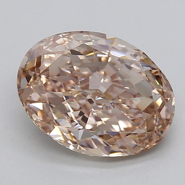 2.21 Ct. Very Light  Brown Oval Lab Grown Diamond