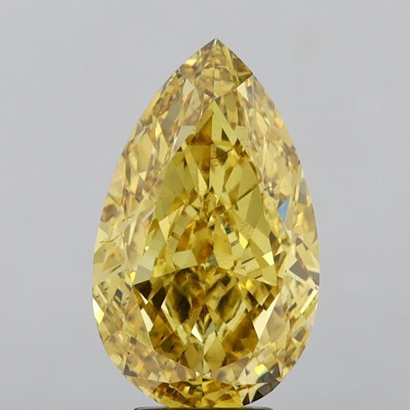 6.21 Ct. Fancy Vivid Yellow Pear Lab Grown Diamond
